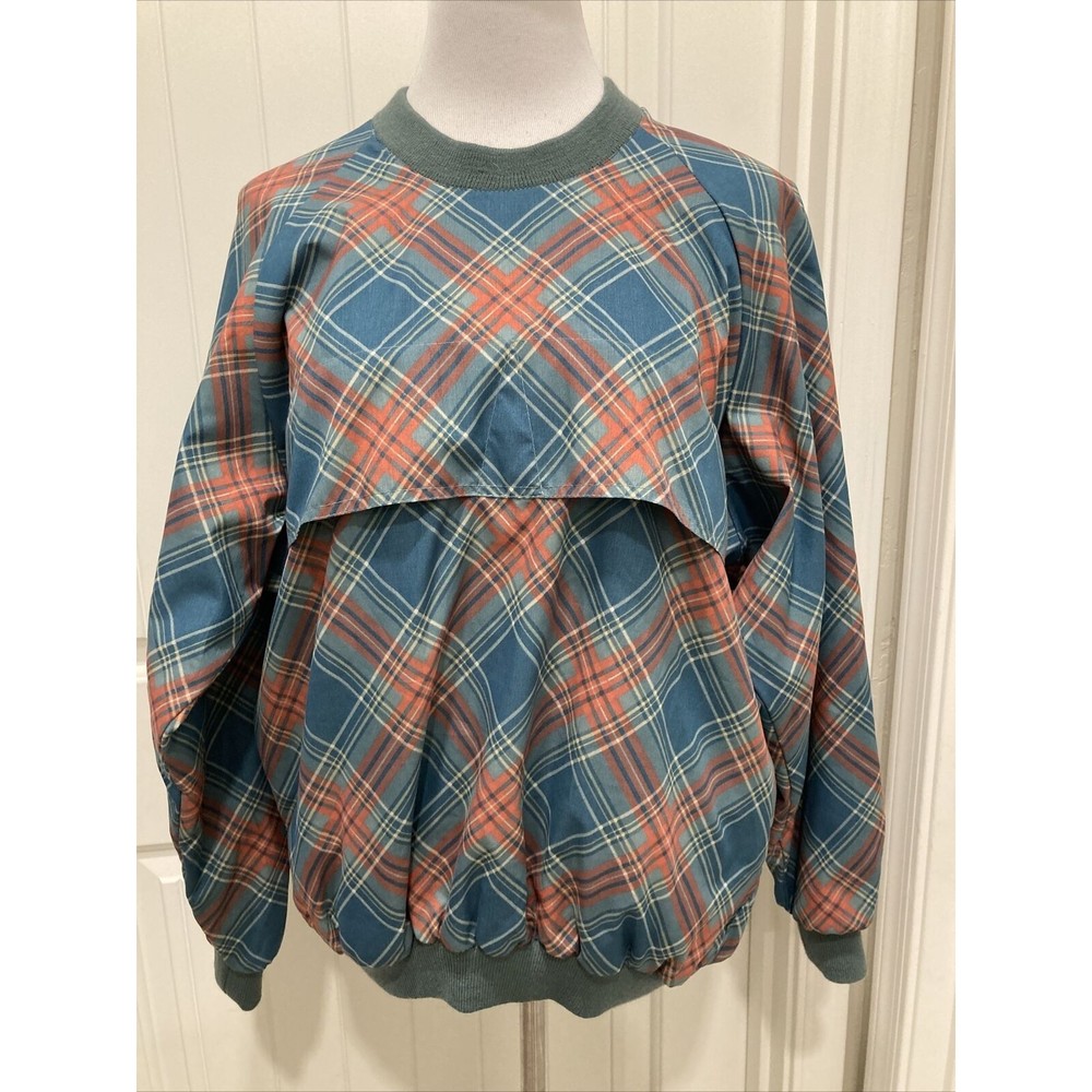 Vtg Sunderland of Scotland Original Weatherbeater Tartan Plaid Pullover Coat S L